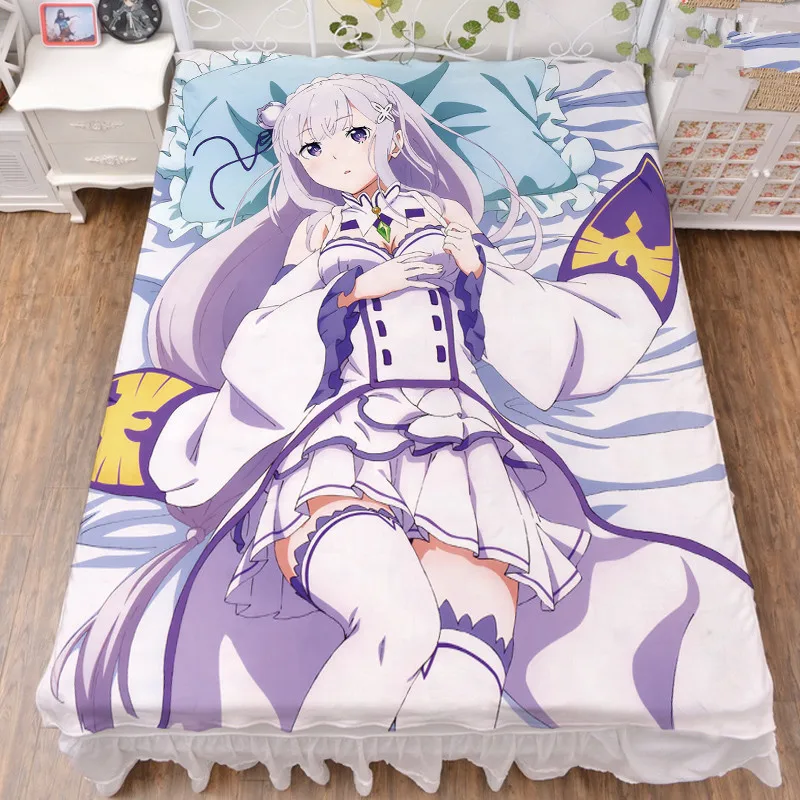Постельное белье с рисунком аниме Re Zero kara Hajimeru Isekai Seikatsu sexy girl Emilia домашнее