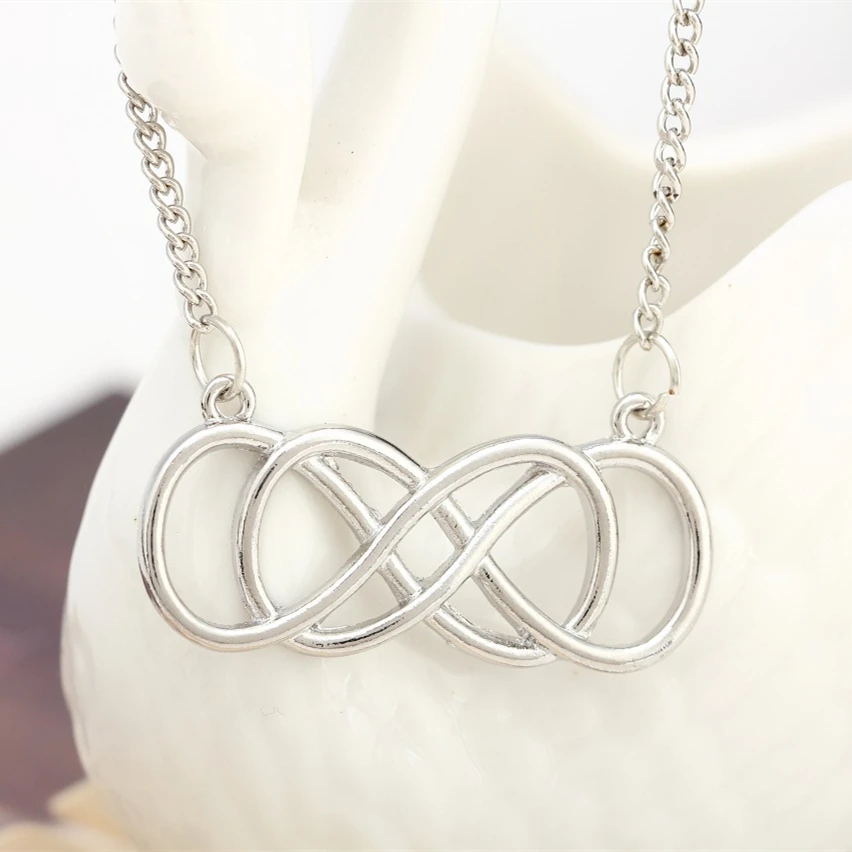 Женское ожерелье с подвеской в виде знака бесконечности серебряного цвета|jewelry
