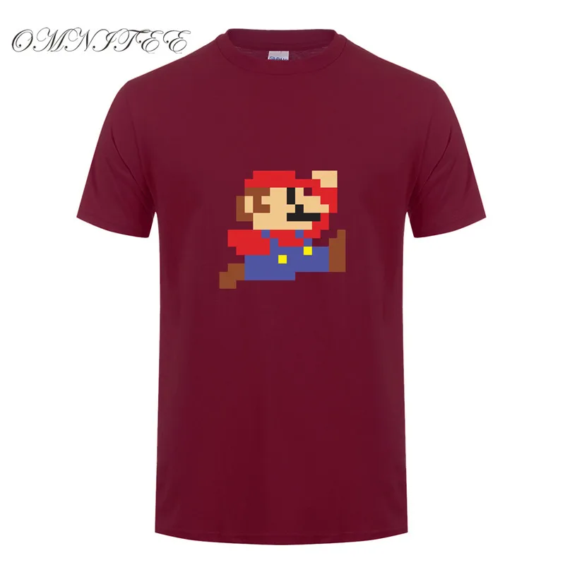 Super Mario Bros футболки Для мужчин прохладный новых печатных Для мужчин Супер Марио Футболка Модные Изделие из хлопка с короткими рукавами Мужская футболка Tee