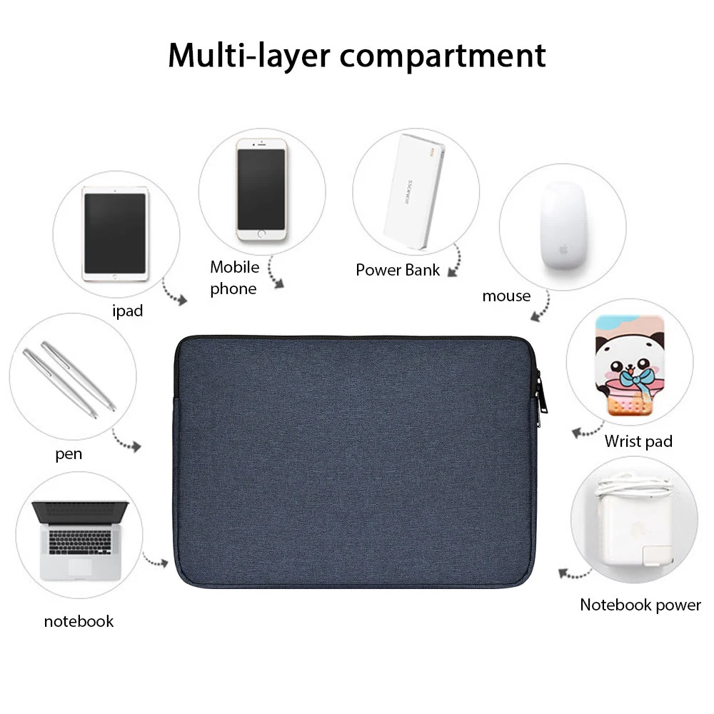 Водонепроницаемый чехол для ноутбука Macbook air 13 11 pro Retina 12 15 дюймов Lenovo 14 6 3 на молнии