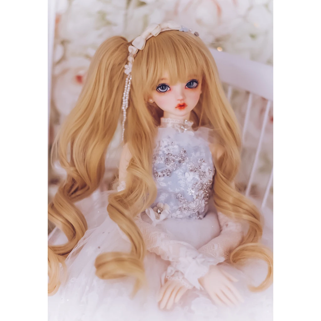 Волнистые парики BJD SD DIY проволока 1/4 куклы вьющийся парик цвет светло