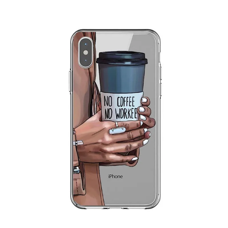 VOGUE queen Princess Girl Female boss coffee Мягкий силиконовый чехол для телефона для iPhone 11 Pro Max 5S SE 6 6s 7 8 Plus X XS XR XS MAX