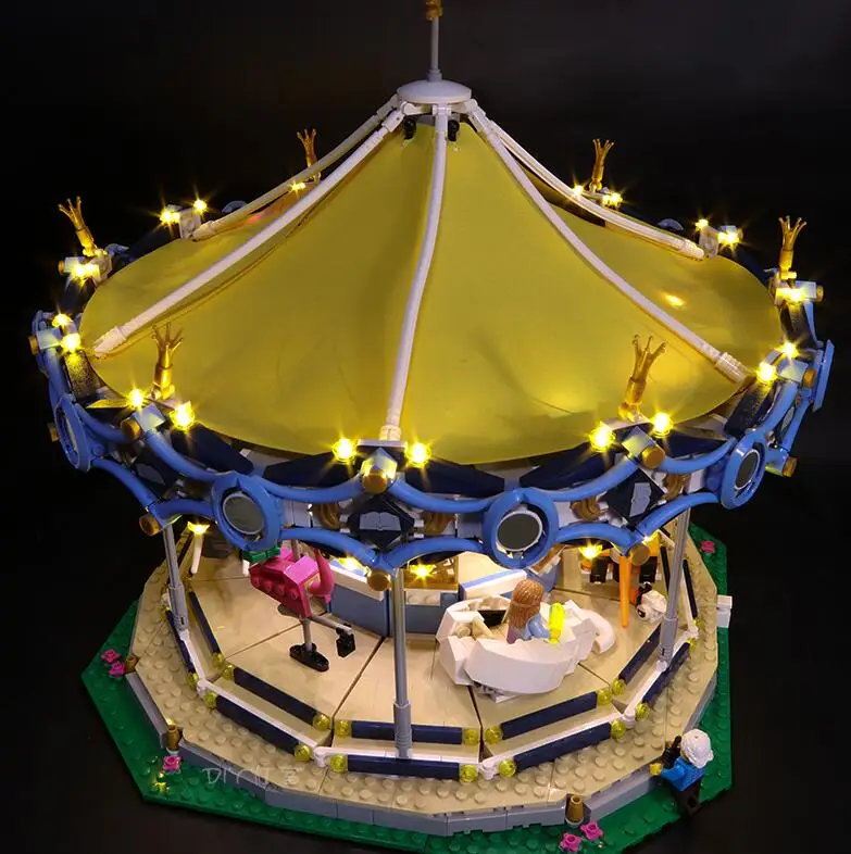4 Lights for 10257 Светодиодный светильник для лего 10261 горки 10257 уличная карусель 10247 совместимый 15039 15036 15012 создатель города строительные блоки - Цвет: 4 Lights for 10257