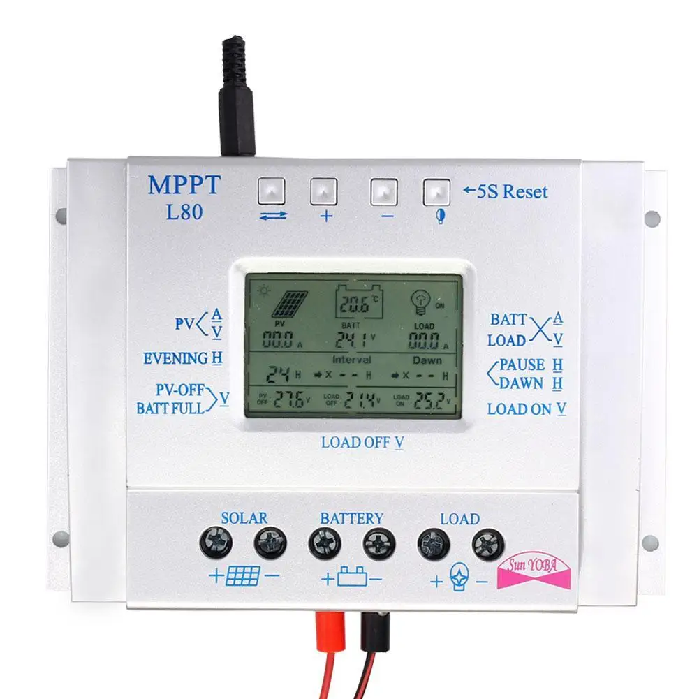 Интеллигентая (ый) 80A регулятор MPPT солнечной панели Контроллер заряда
