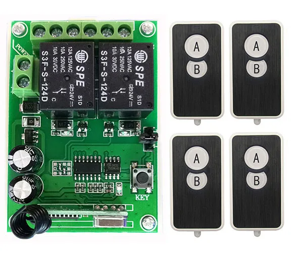 DC24V 2CH беспроводной Радиочастотный пульт дистанционного управления ультра