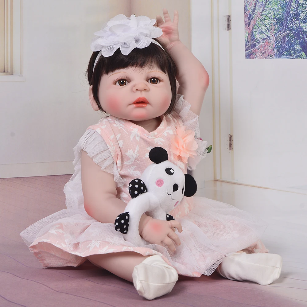 23 'ཱུ см полный Силиконовый реалистичные куклы реборн принцесса Bebe живой кукла