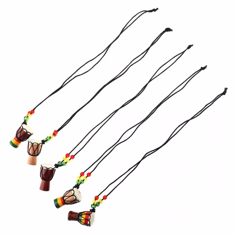 5pcs/lot Jambe Drummer Individuality Djembe Pendant Percussion Musical Instrument Necklace African Hand Drum Accessories Toy images - 6