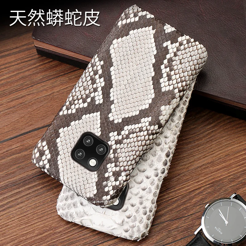 High end phone case for Huawei mate 20 20Pro 10 pro 9Pro honor V20 Nova 4 Genuine Leather Python skin fashion protective |