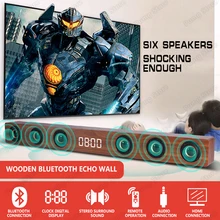 Мощный Телевизор деревянный Bluetooth динамик портативный сабвуфер музыка bluetooth домашний приемник беспроводной HDMI управление громкоговорителями