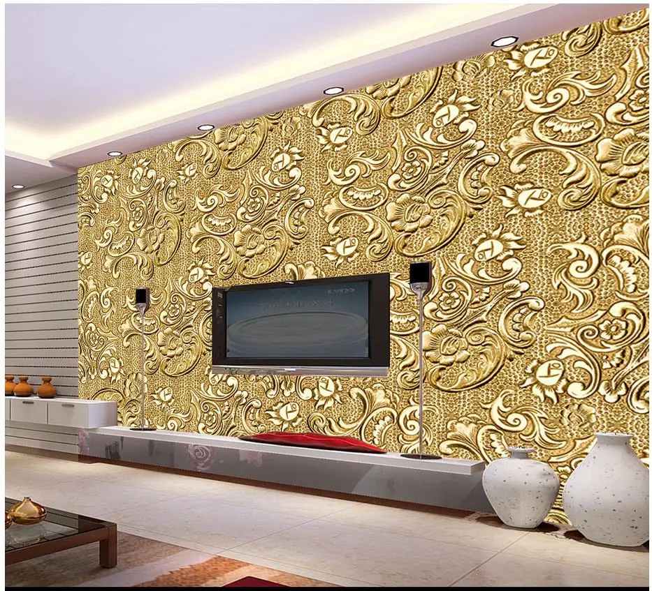 

Custom photo wallpaper 3d wall murals wallpaper High-grade gold pattern background wall paintings 3d wallpaper for living room
