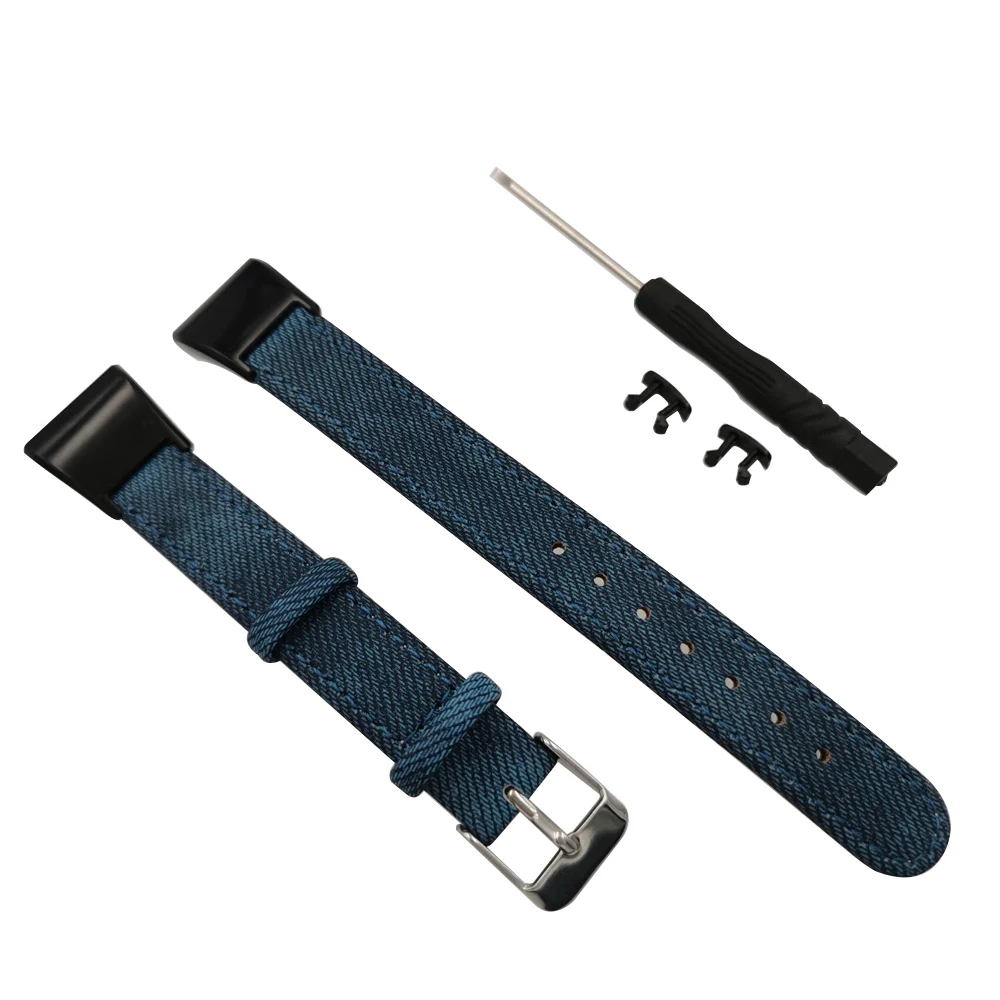 Джинсовый Ретро ремешок для часов huawei Band 3 Pro с 2 пряжками 1 отвертка подарок для band3 3Pro полосы Роскошные умные часы ремни