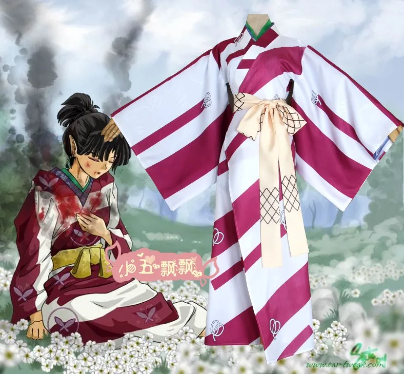 [В наличии] 2018 аниме Inuyasha Kagura косплей костюм новая версия кимоно с принтом платье