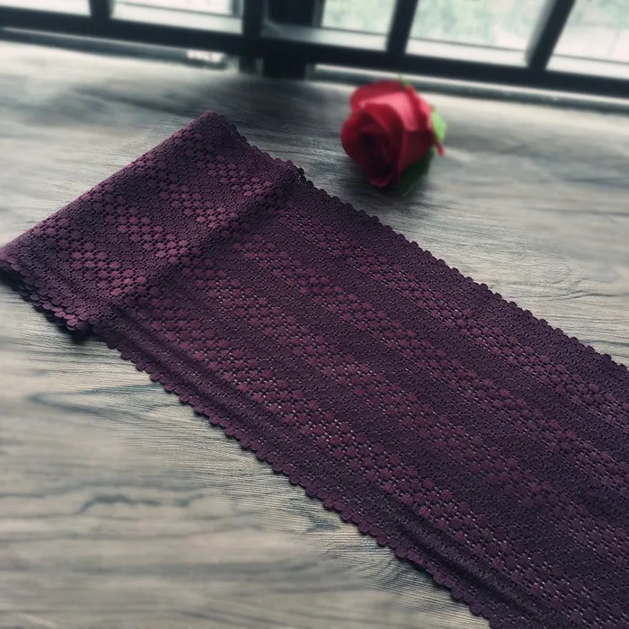 Высококачественная пурпурно-красная эластичная кружевная лента ширина 22 см