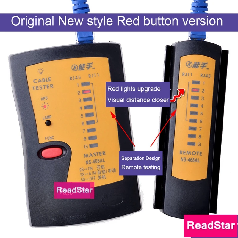 ReadStar NS 468AL Многофункциональный сетевой Кабельный тестер RJ45 RJ11 RJ12 кабельный с