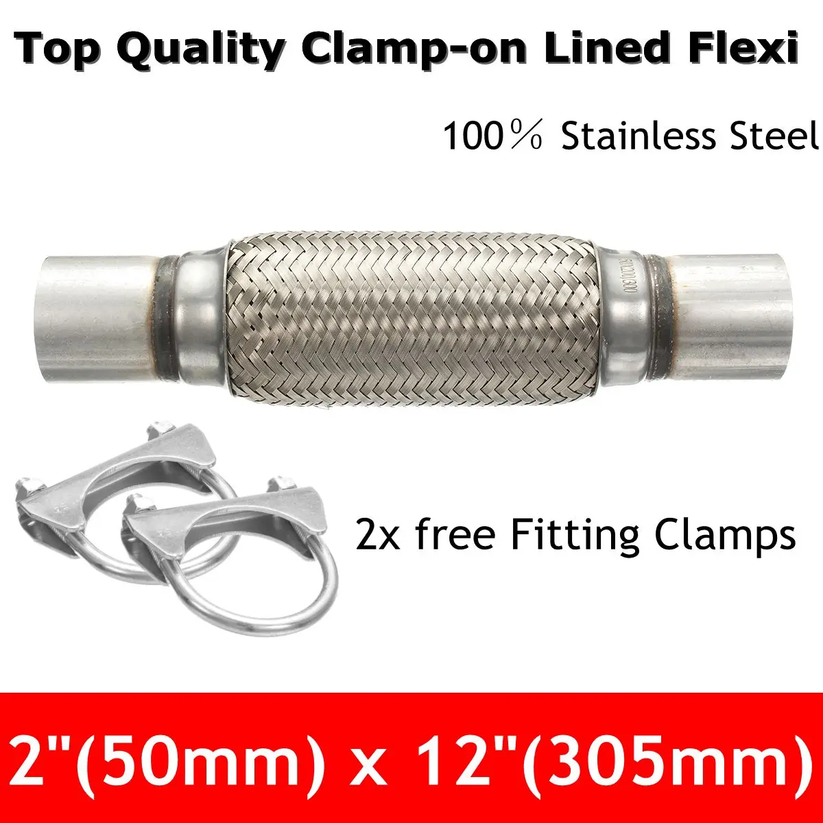 50x300mm Гибкая выхлопная труба из нержавеющей стали для ремонта Flexi трубы 300x63 50 мм 250x45 мм 200x76 50 46 мм 150x76 63 мм 100 57 мм - Цвет: 50x300mm