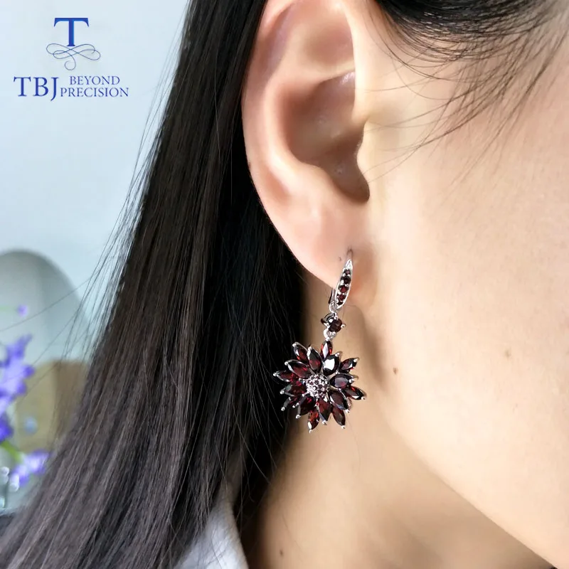 TBJ натуральный нигерийский Красный Гранат настоящий драгоценный камень крючок