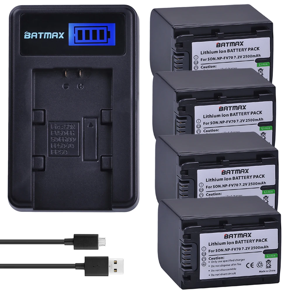 4 шт. 2500 мАч аккумулятор для Sony|np fv70|np fv70 batterysony np |