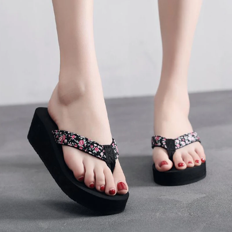 new platform Wedge Women Slippers Summer Beach Casual Beach Women Slipper Flip Flops Sandals Summer Shoes zapatos mujer c601