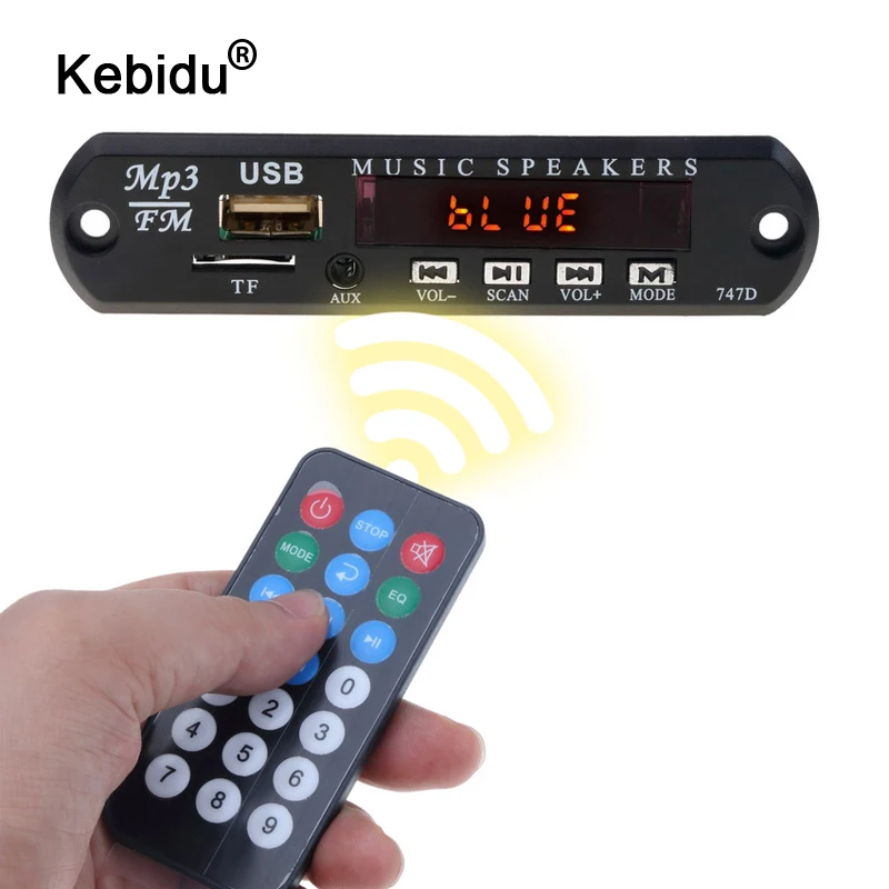 Автомобильный USB Bluetooth MP3-плеер kebidu декодер плата с дистанционным управлением FM Aux