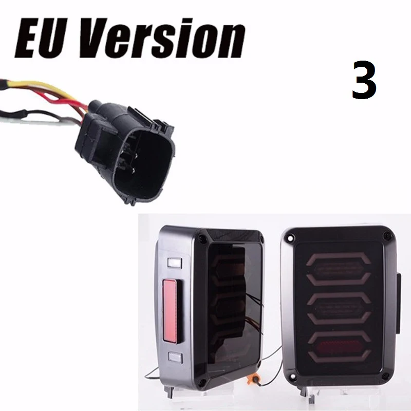 3 EU Version 2 шт. светодиодный задний фонарь для Jeep Wrangler JK светодиодный задний стоп-сигнал заднего хода для грузовика универсальный задний фонарь - Цвет: 3 EU Version