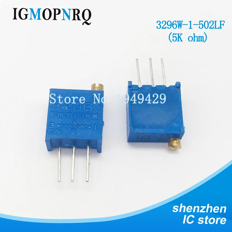 10 шт./лот 3296W 1 502LF 502 5k ohm верхняя Регулировка Multiturn триммера потенциометра высокой