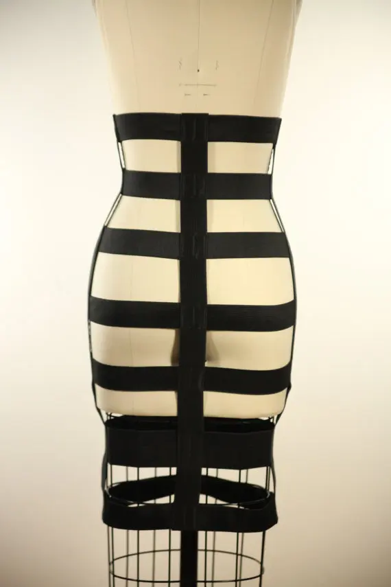 Новый Пастель Гот женский чулок ноги ремень черный эластичный бандаж клетка для