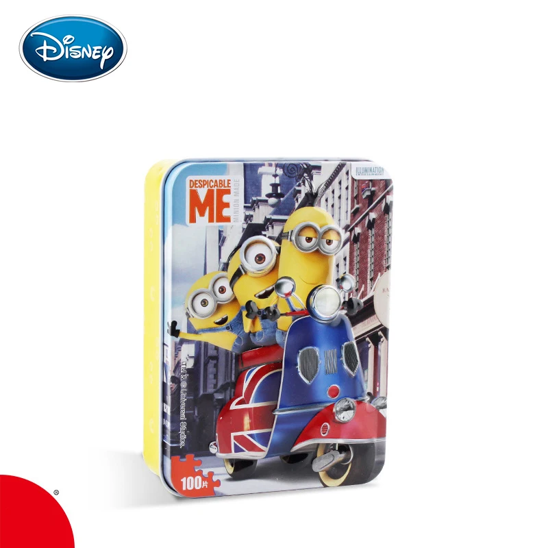 Дисней железный ящик головоломка деревянные игрушки Раннее Обучение 60 шт. Микки