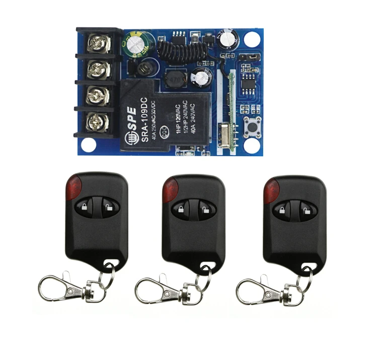 

DC 12V 24V 36V 48V 10 A 1 CH RF беспроводной пульт дистанционного управления 1 * приемник и 3 * передатчик света/led/лампа блокировки