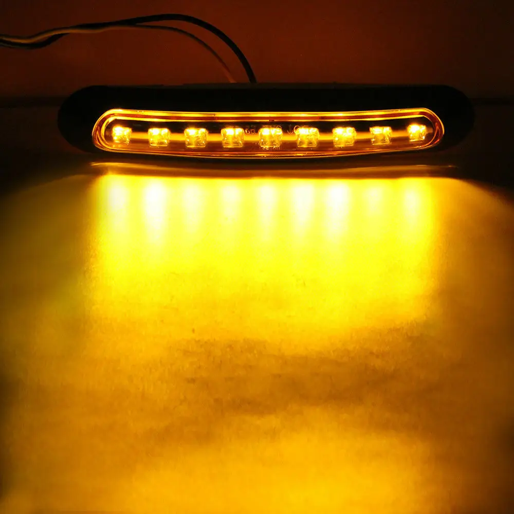 Fuleem 4 шт. 9LED Хромированные Кольца LED Янтарный боковой маркер грузовик прицеп