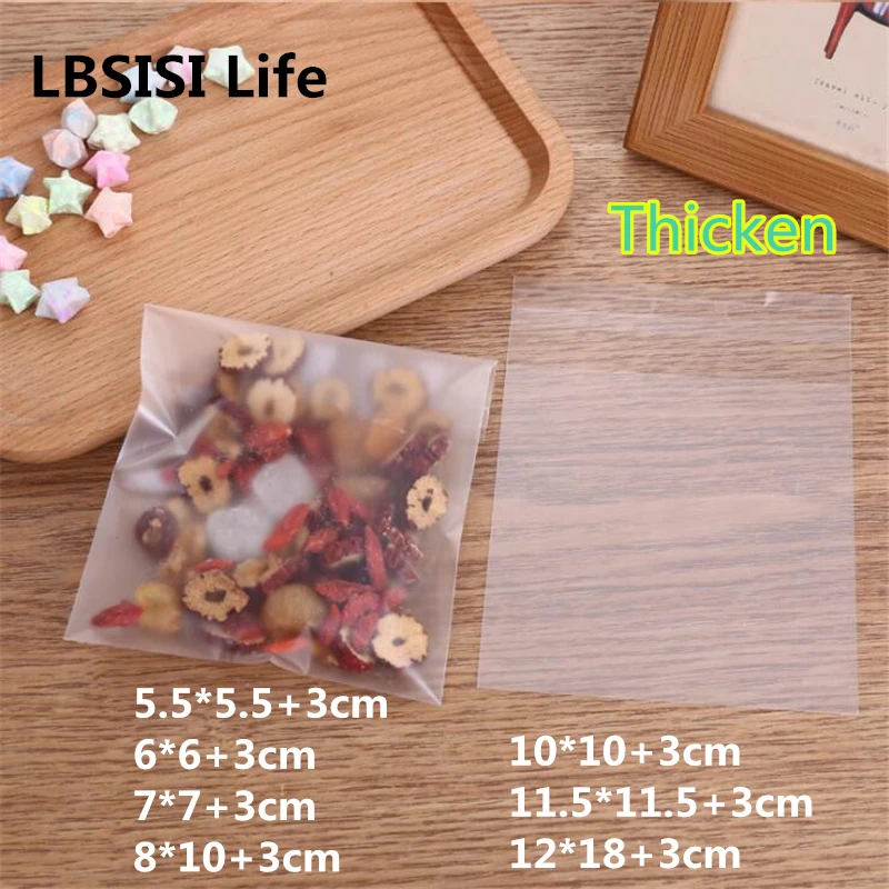 LBSISI Life, 100 шт, уплотненное матовое пластиковое конфетное мыло с запахом печенья, упаковочные пакеты, обертка для кексов, самоклеющиеся образцы, подарочный пакет
