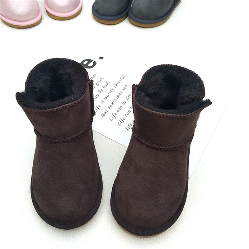 2020 детские зимние меховые сапоги из чистой шерсти для мальчиков и девочек