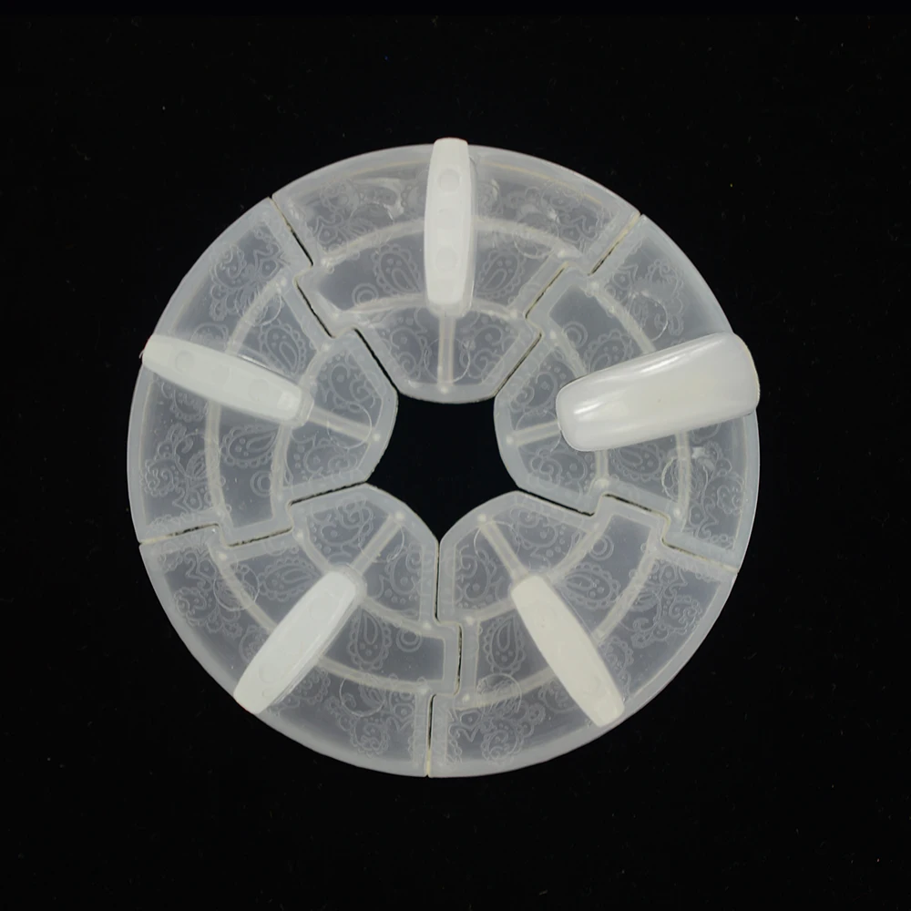 SWEET TREND 1Pcs Round Shape Practice False Nail Display Stand Tips Rack Polish UV Gel Shelf+5Pcs LA418 | Красота и здоровье