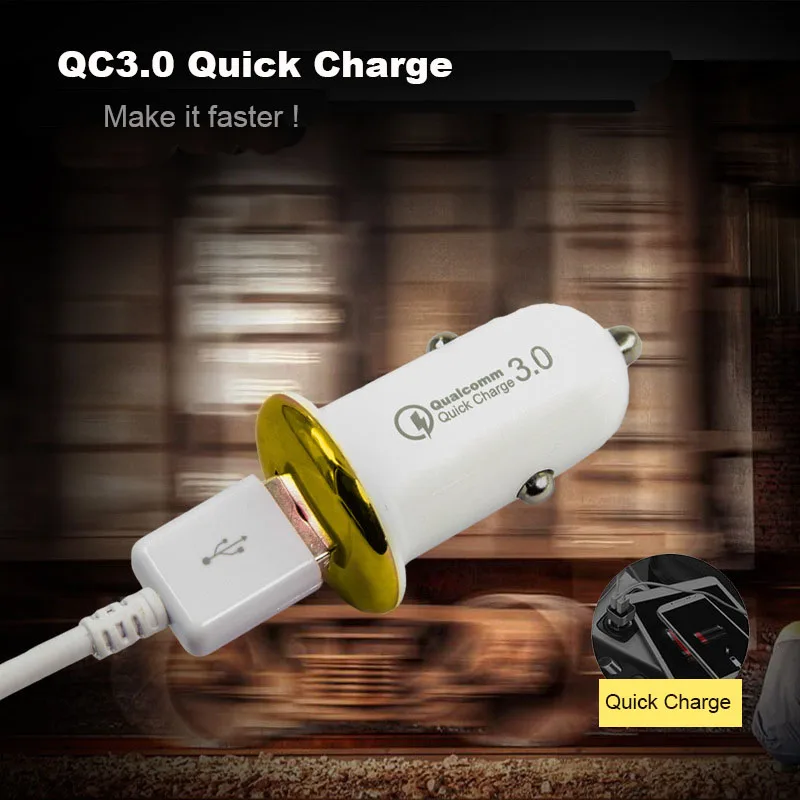Мини Быстрое Автомобильное зарядное устройство QC3.0 QC2.0 USB для iPhone Samsung S9 S10 Plus Huawei P30