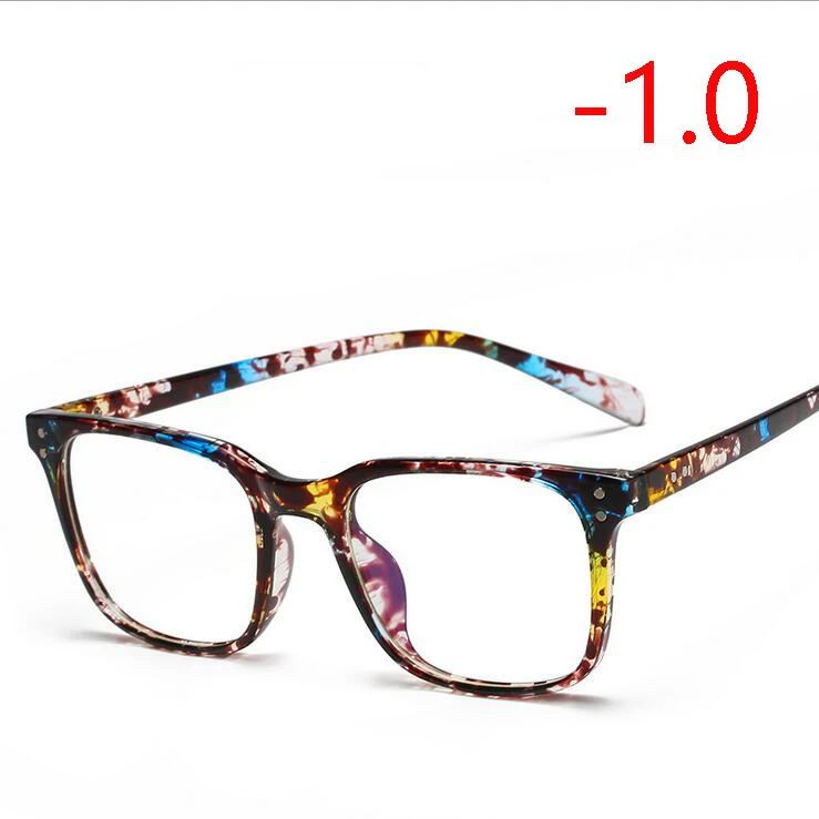 Myopia 100 1,56, асферические линзы, очки по рецепту, для женщин и мужчин, Ретро стиль, Rice Nail TR90, квадратные очки для близорукости, черная оправа, 0~-4,0 - Цвет оправы: Myopia 100