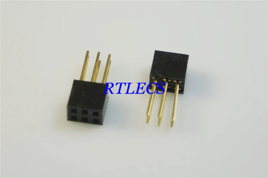 100 шт. 2 54 мм 0 &quotшаг 2x3 Pin 6 Положение ряда PCB Женский Заголовок через отверстие