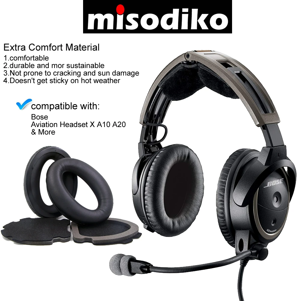 Сменные амбушюры misodiko, набор подушек-для Bose, авиационная гарнитура X A10 A20, наушники, запасные части, амбушюры с амбушюрами