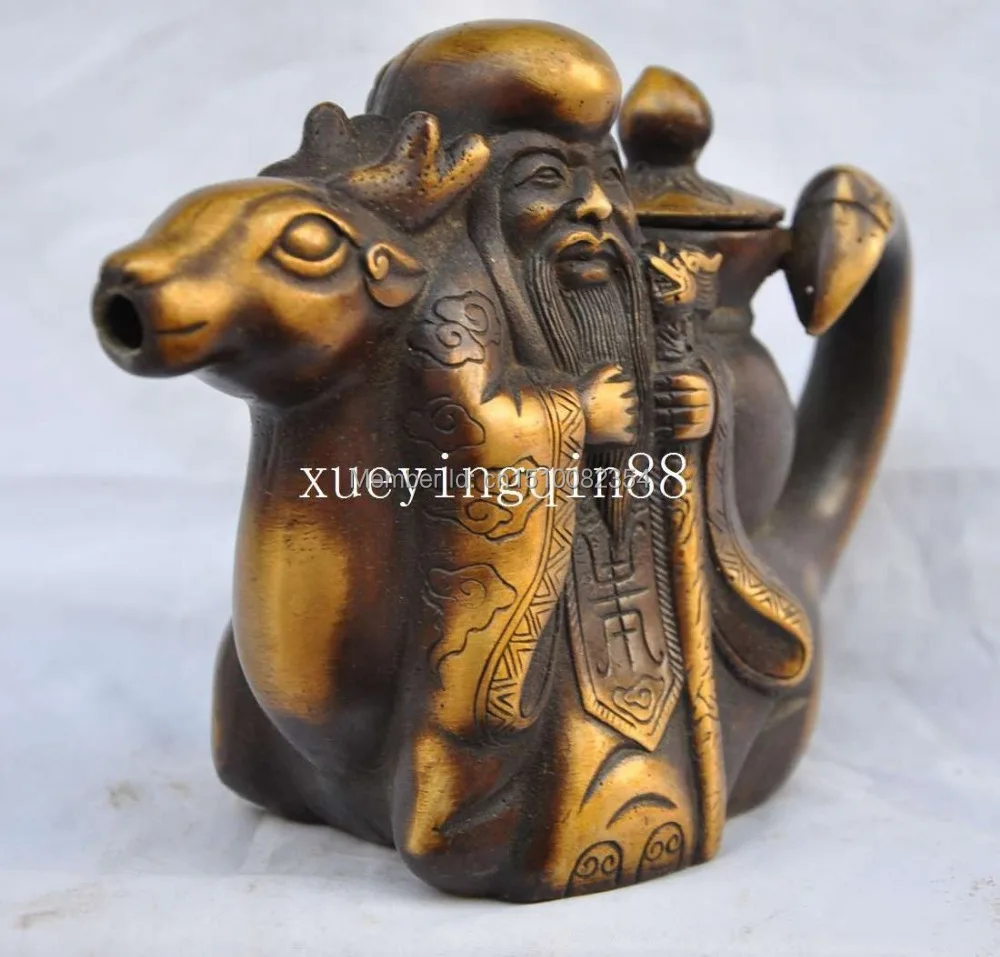 7.2&quot Old Seiko Tibetan Buddhism Bronze AMIGOS Auspicious Teapot Statue | Дом и сад