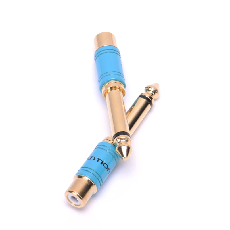 Моно разъем Vention 1 шт./2 шт. 6 5 мм штекер RCA гнездо Аудио стерео адаптер Позолоченные