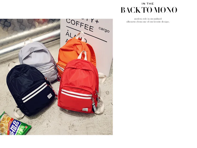Японский Харадзюку сплошной цвет ulzzang backbag дикая кисть уличная Студенческая сумка стример женский рюкзак