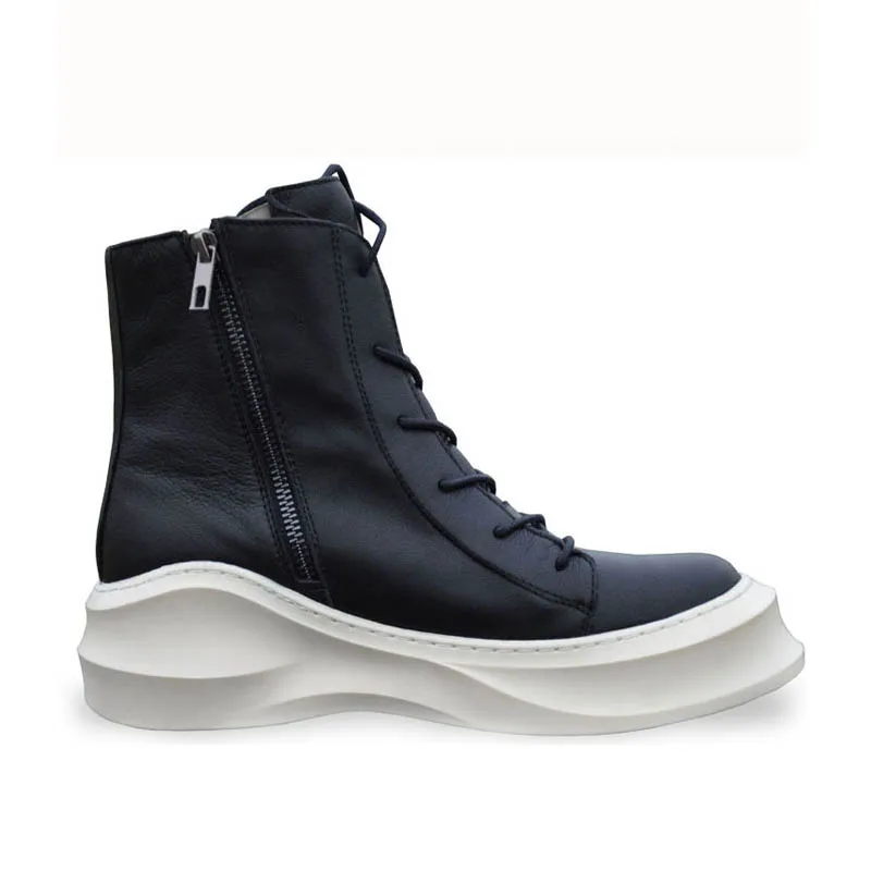 Мужские мотоциклетные ботинки из натуральной кожи на шнуровке|footwear|footwear menfootwear