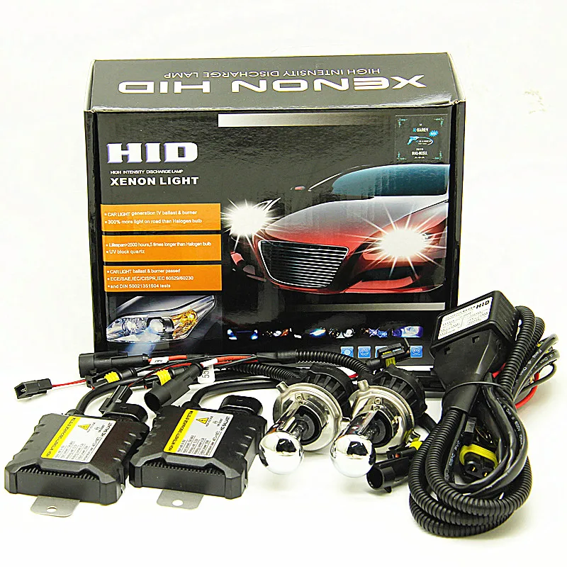 

AFAECAR DC 12V 55W bi xenon H4 bixenon H4-3 highlow hid Headlight Kit 4300k 6000k 8000k