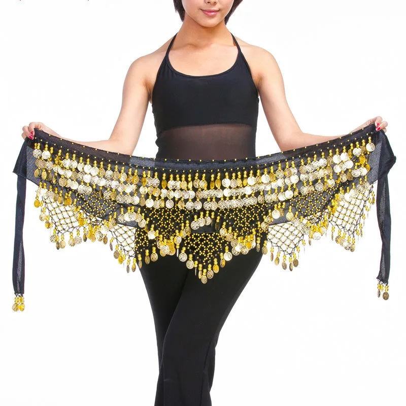 Женский костюм для танца живота, пояс на бедрах, 320 монет, цепочка для танца живота, Индийские танцы Болливуд, пояс с монетами, танцевальная одежда для леди