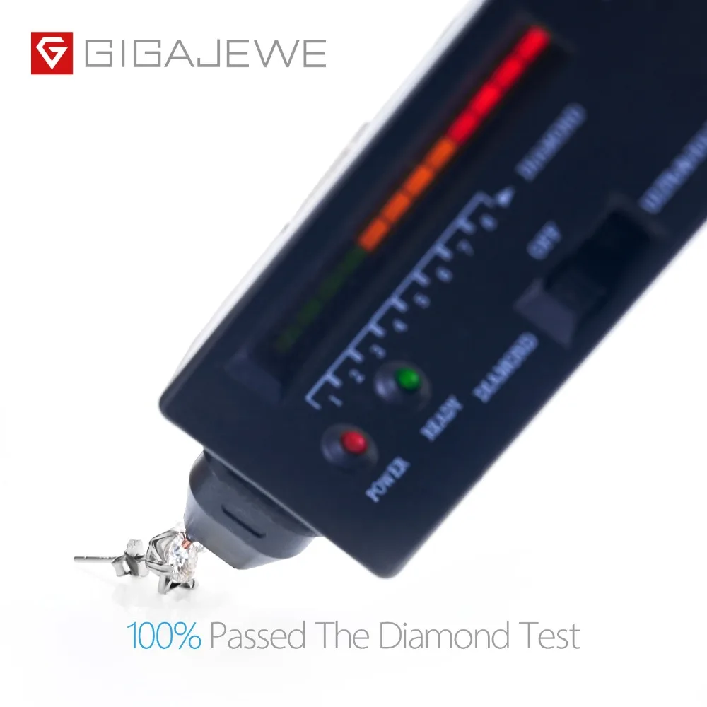 Серьги GIGAJEWE VVS1 с муассанитом желтые/зеленые/F круглые ювелирные украшения из