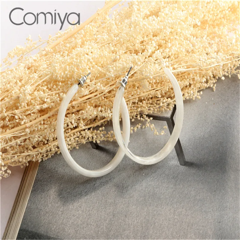 Comiya очаровательные Висячие серьги для женщин белые акриловые Aros Feminino бижутерия
