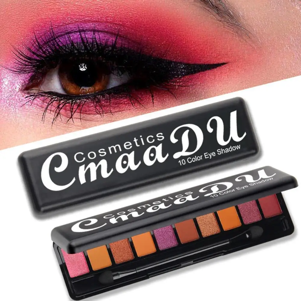 10 Color Eyeshadow Palette Waterproof Eye Pigment Powder Shimmer Matte Nude Shadow With brush Mirror Makeup Tools |