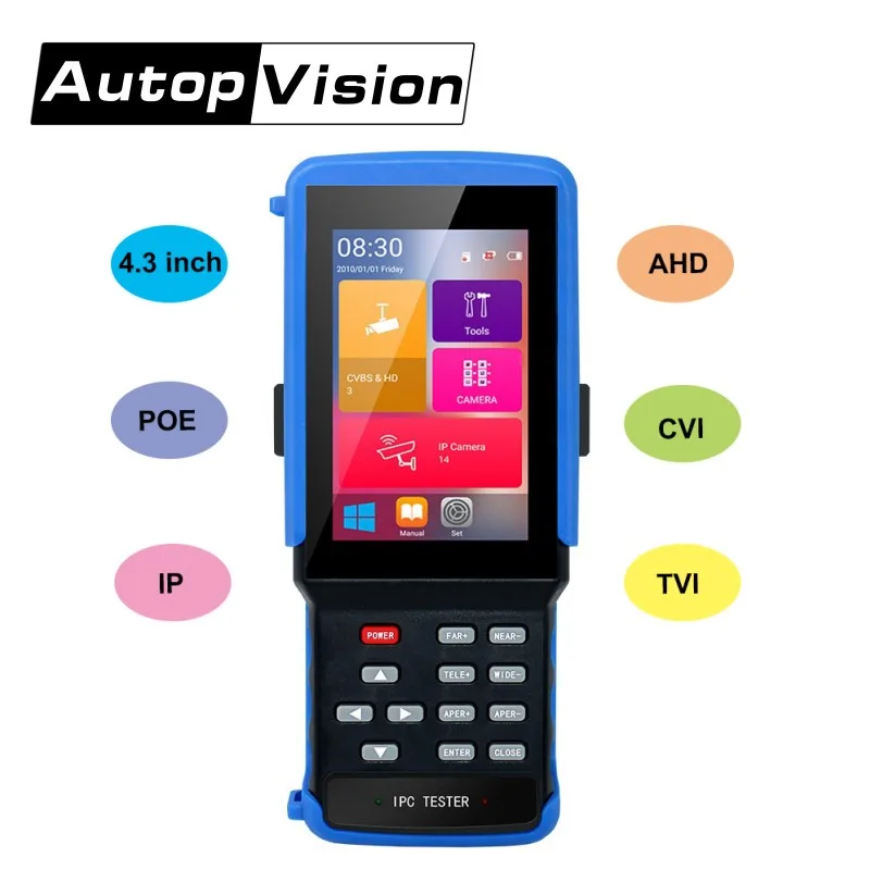 IPC9310 IPC тестер 4 3 дюйма 5 в 1 HD H.265 4K IP аналоговый CCTV монитор AHD CVI TVI CVBS камера 8MP 5MP RJ45 TDR