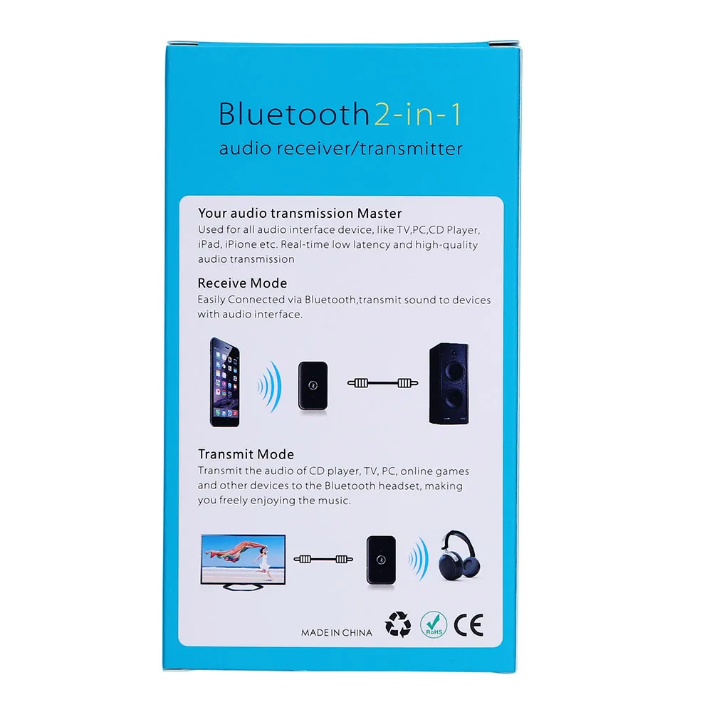 Bluetooth 2 в 1 аудио приемник/передатчик Поддержка стерео кодек для всего аудиооборудования с аудио входной интерфейс