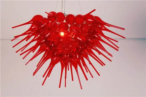 

Free Shipping Red Hand Blown Glass Modern Art Design Style Designer Chandeleir