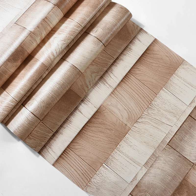 4 Colors Modern Fashion Wood PVC Wateroof Wallpaper Papel De Parede Clothing Store Milk Tea Coffee Bar Derector Wall paper Roll |