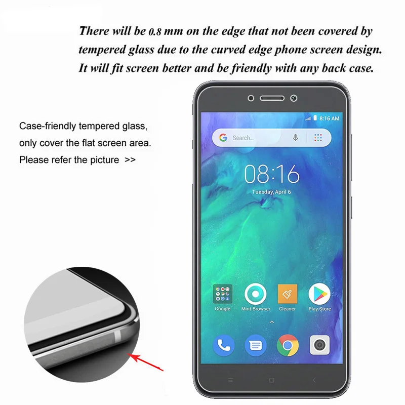2 шт. Защита экрана для Xiaomi Redmi Go Закаленное стекло Защитная пленка телефона go |